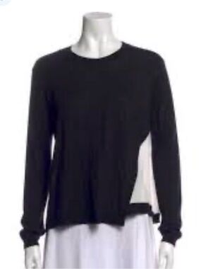 Yigal Azrouel Women's Black Crewneck Long-Sleeve Sweater